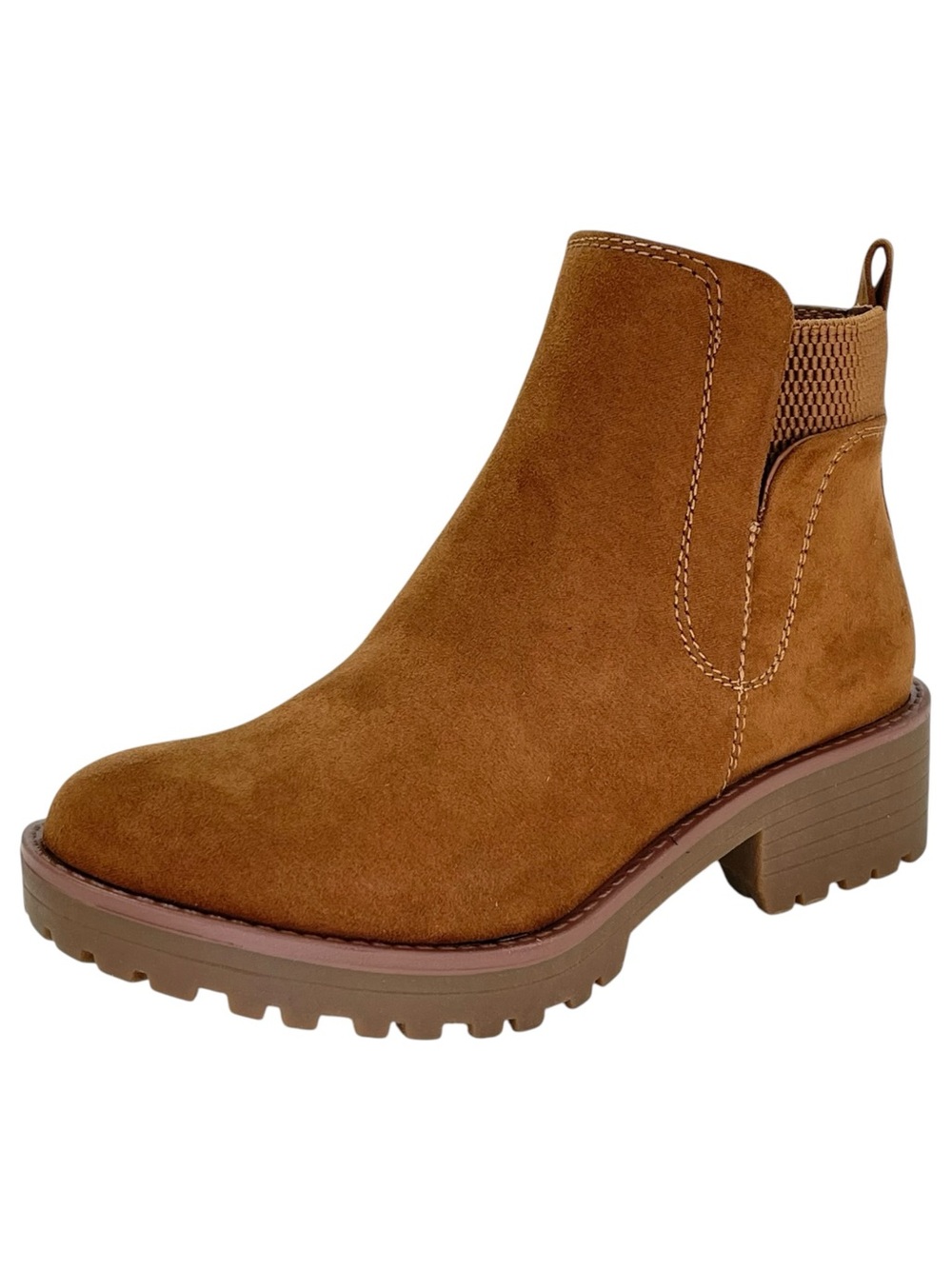 Sun + Stone Kandy Brown Microsuede Womens Ankle Boots Size 5M - Picture 2 of 12